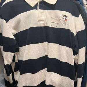 Disney Black and Cream Striped Shirt Piano